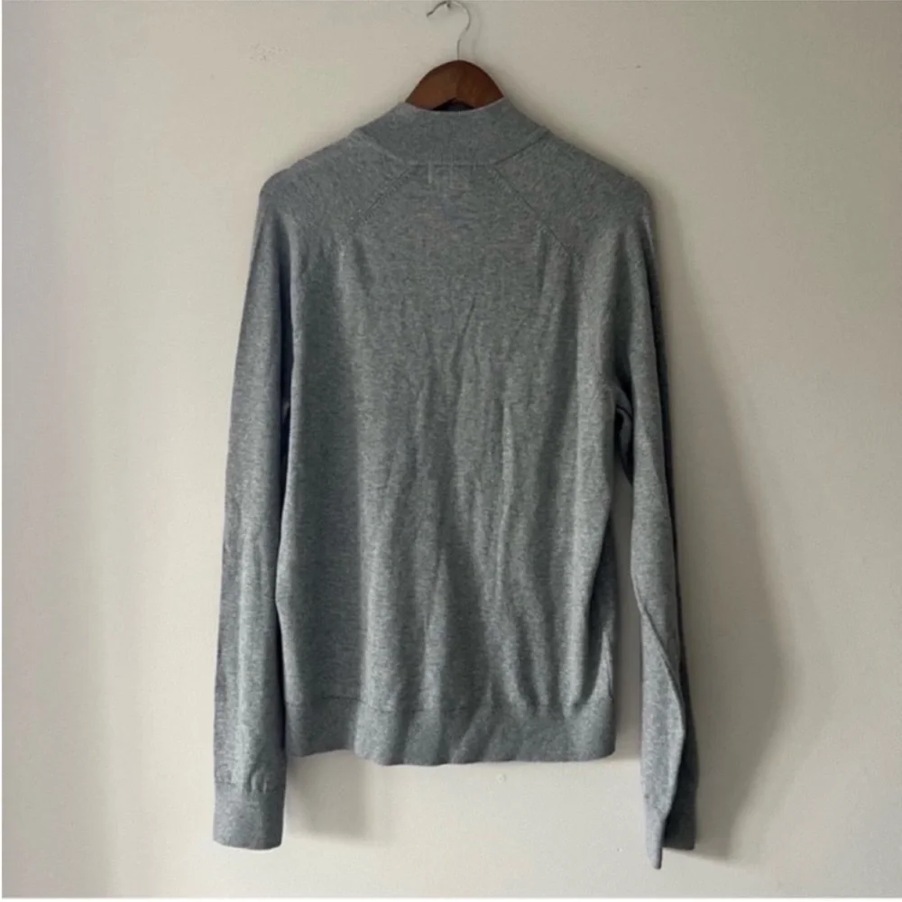 Brooks Brothers Light Gray Half Zip Sweater Prima Cotton Size Medium NWOT